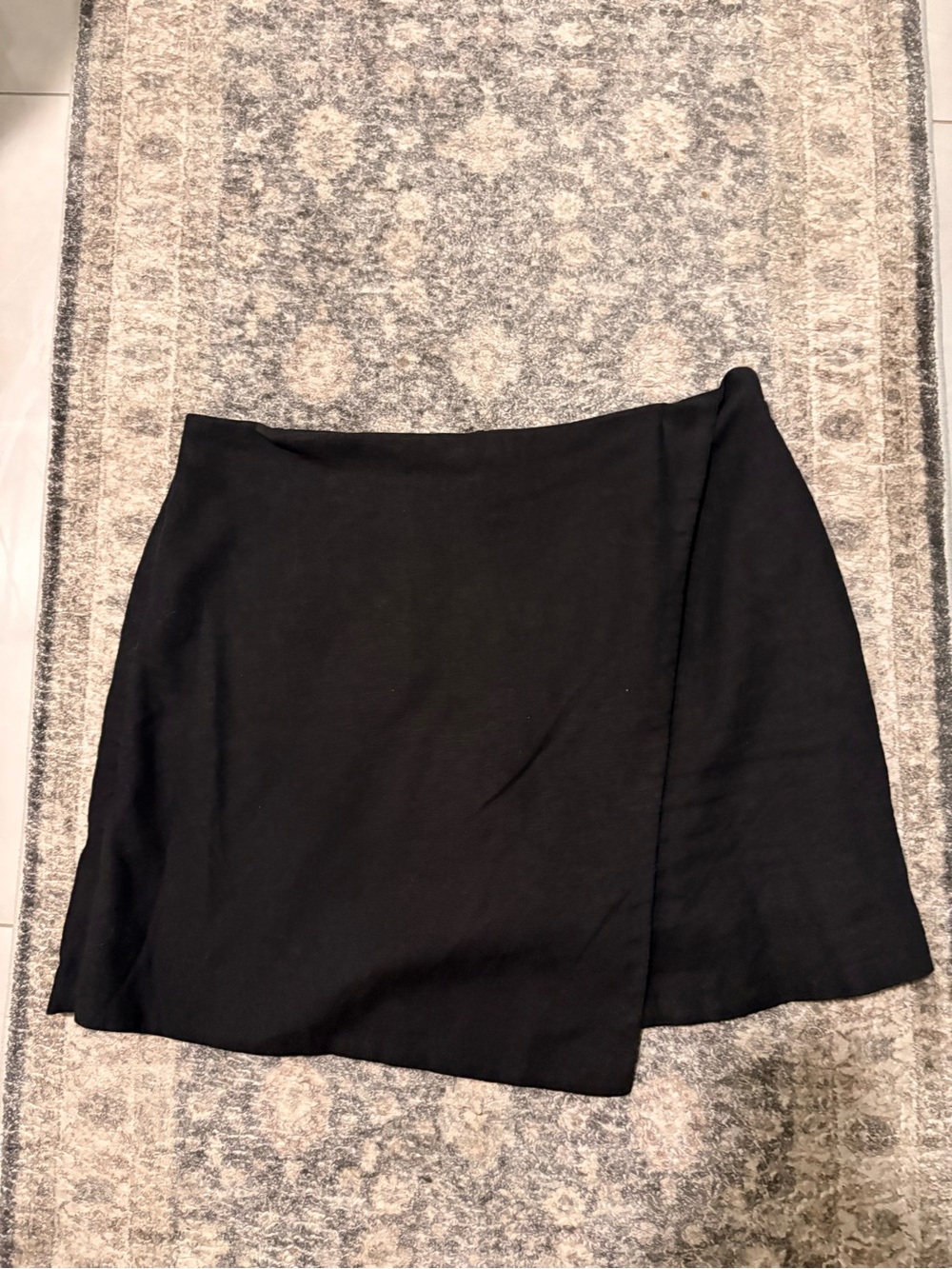 Abercrombie & Fitch Black Wrap-Front Mini Skort